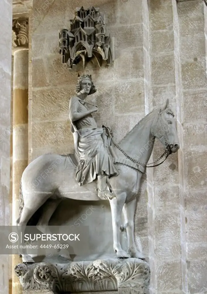 Bamberger Reiter, statue at Bamberg cathedral, Bamberg, Bavaria, Germany, Europe