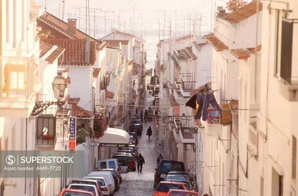 Alleyway to the beach, Nazare, Portugal