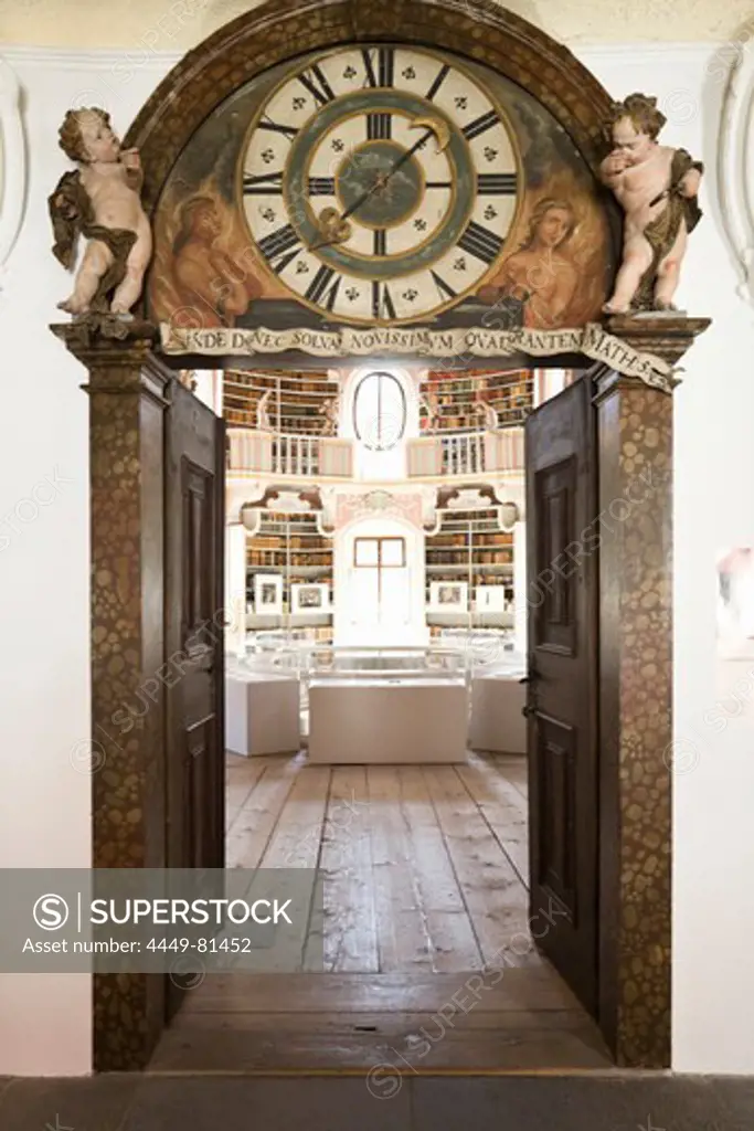 Library of St. Mang's abbey, Fuessen, Allgaeu, Bavaria, Germany