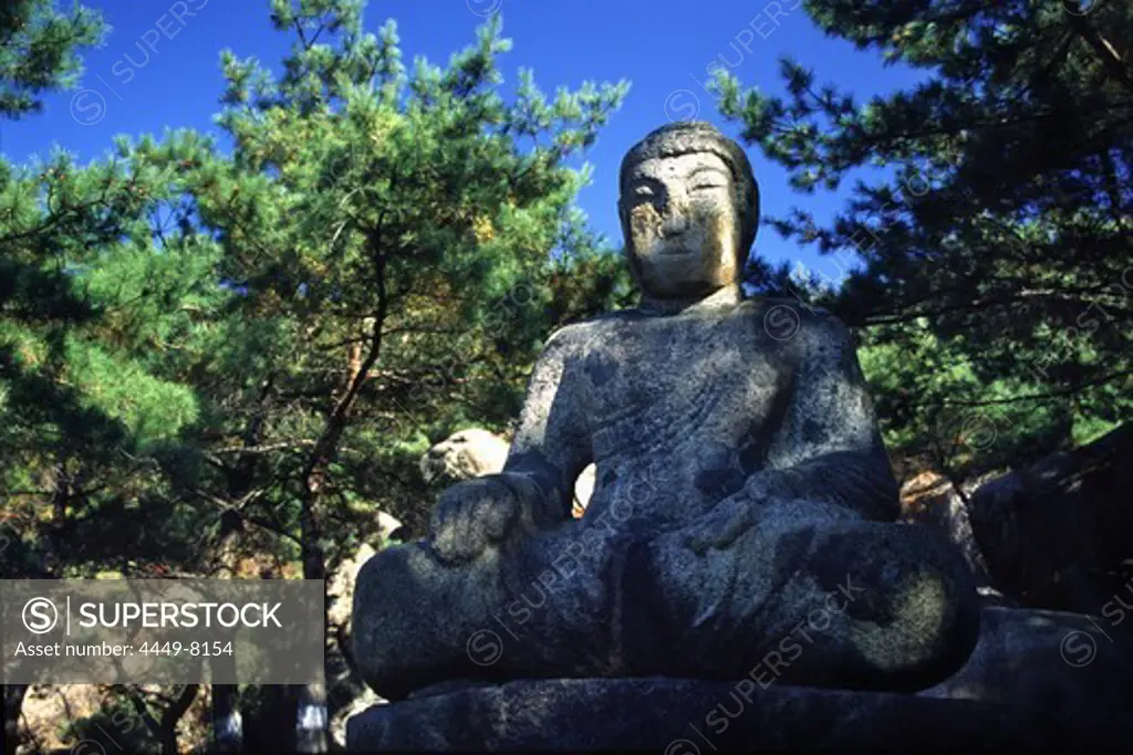 Buddha statue on Namsan Mountain, Geongju, Kyongju, Geongju, South Korea Asia