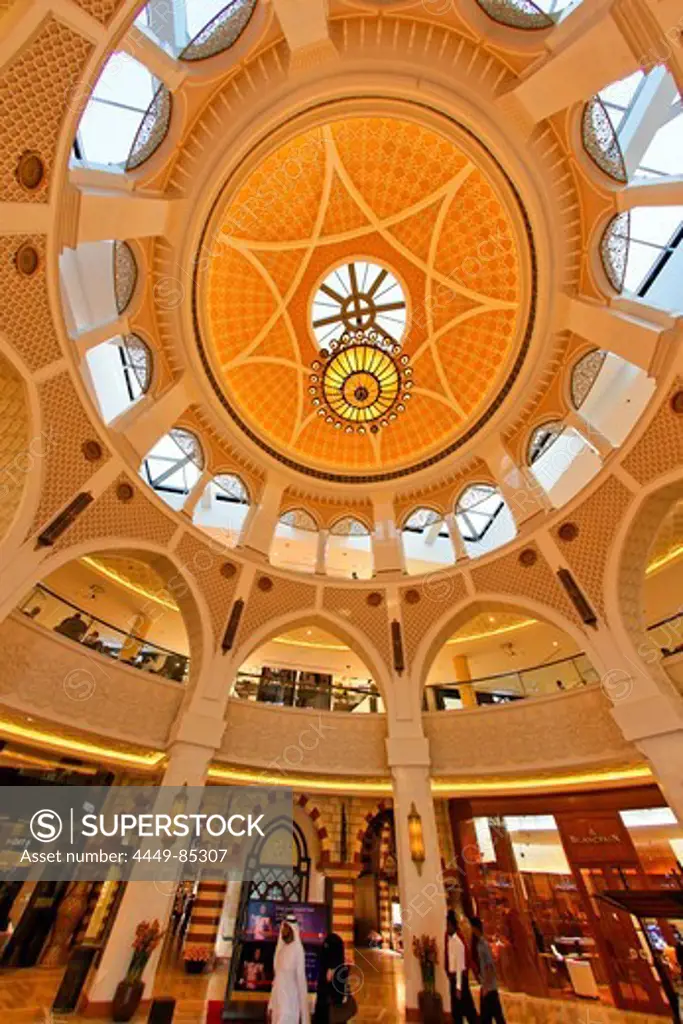 Arabian dome in Dubai Mall next to Burj Khalifa, biggest shopping mall in the world with more than 1200 shops, Dubai, UAE