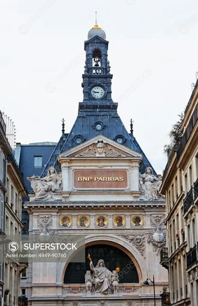 Detail of the BNP Paribas building, Rue de Rougemont, Paris, France, Europe