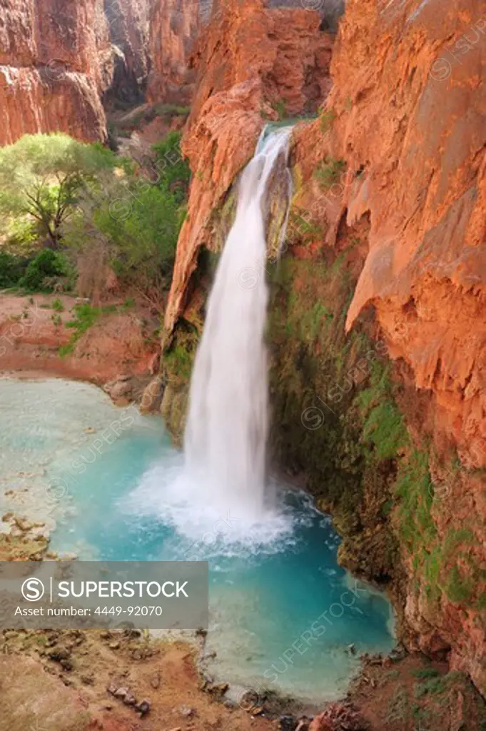 Waterfall Havasu Fall, Havasu, Supai, Grand Canyon, Grand Canyon National Park, UNESCO World Heritage Site Grand Canyon, Arizona, Southwest, USA, America