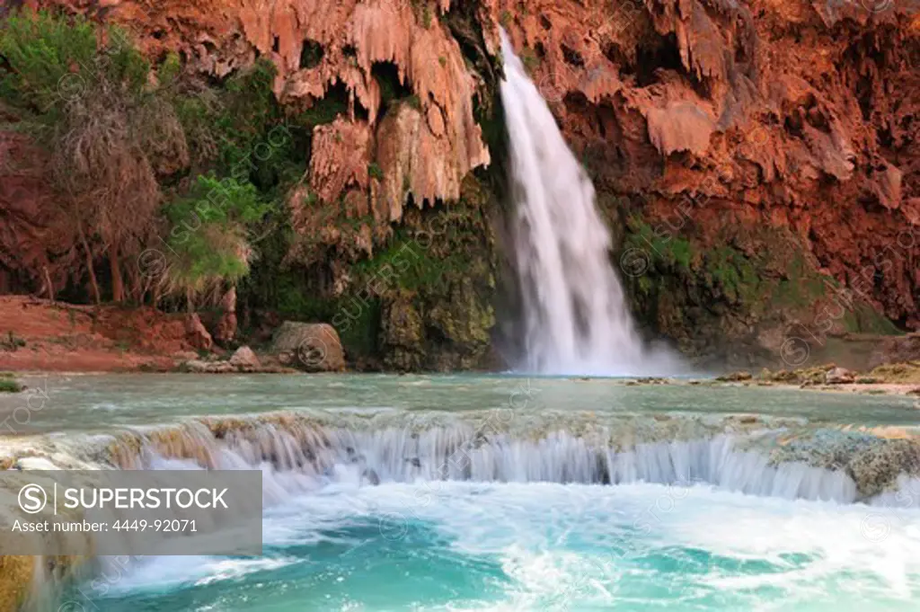 Waterfall Havasu Fall, Havasu, Supai, Grand Canyon, Grand Canyon National Park, UNESCO World Heritage Site Grand Canyon, Arizona, Southwest, USA, America