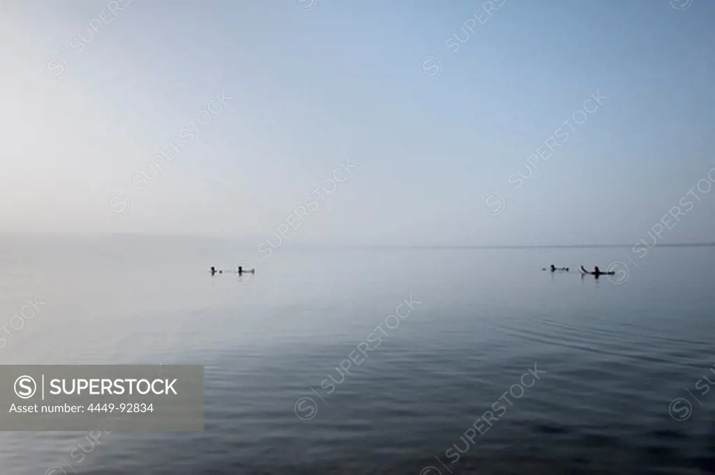 People floating in the Dead Sea, Dead Sea Panorama resort, Jordan, Middle East, Asia