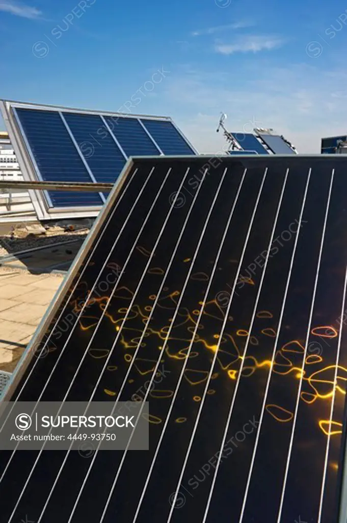 Different solar panels, Freiburg im Breisgau, Black Forest, Baden-Wuerttemberg, Germany, Europe