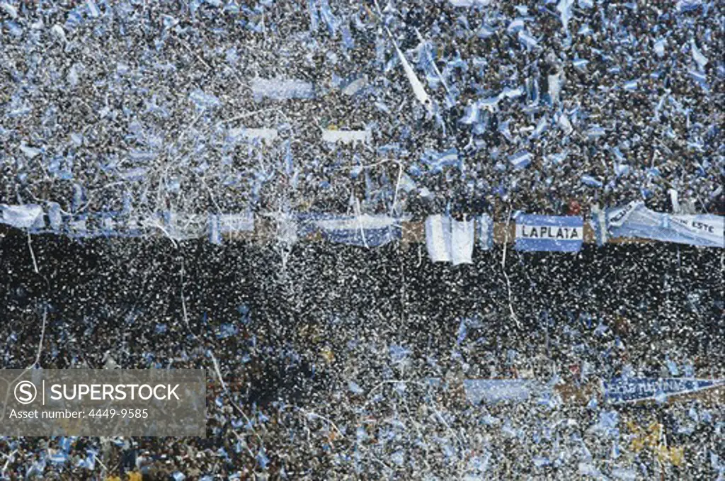 Jubilating Argentinean soccer fans