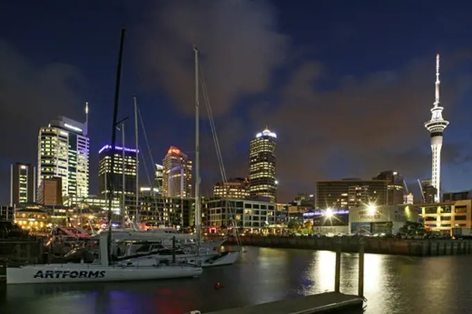 Water front central with skyline, Auckland, New Zealand