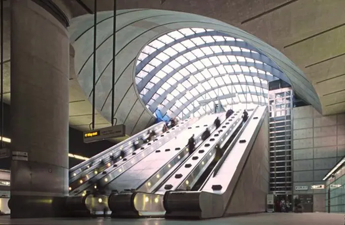 Canary Wharf tube station, London, Great Britain