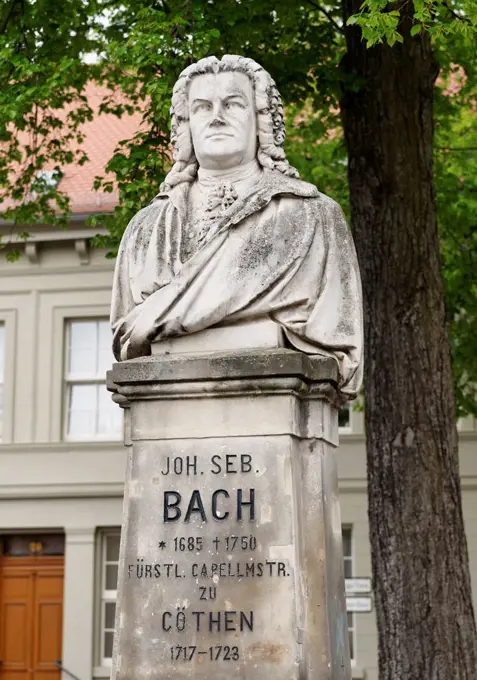 Johann Sebastian Bach Monument, Koethen, Saxony-Anhalt, Germany, Europe