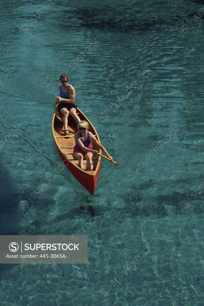 Canoeing Lake Tahoe Nevada USA