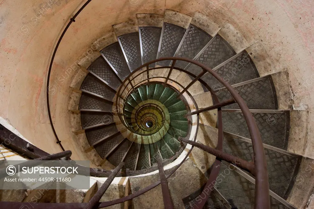 Spiral staircase in the Arc de Triomphe, Paris, France Paris, France