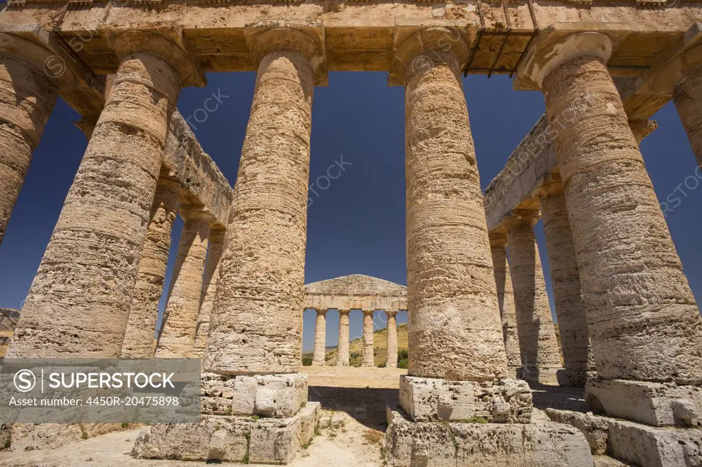 Columns of the Temple of Segesta in Sicily.