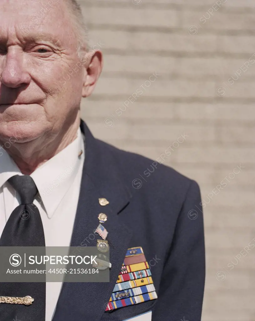 Portrait of elderly Korean War veteran