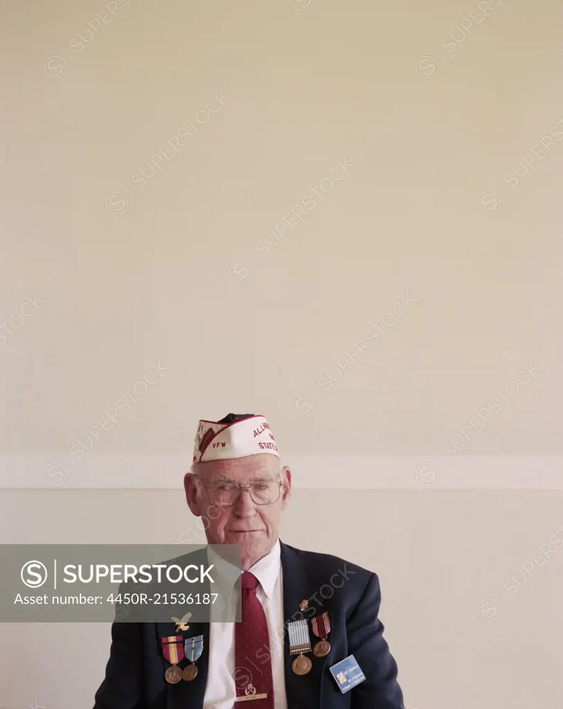 Portrait of elderly Korean War veteran