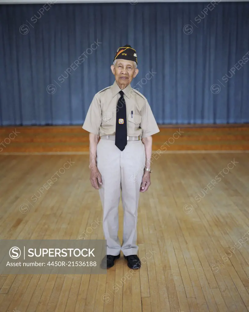 Portrait of elderly WWII veteran