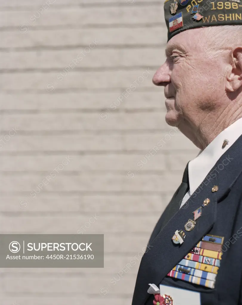 Portrait of elderly Korean War veteran