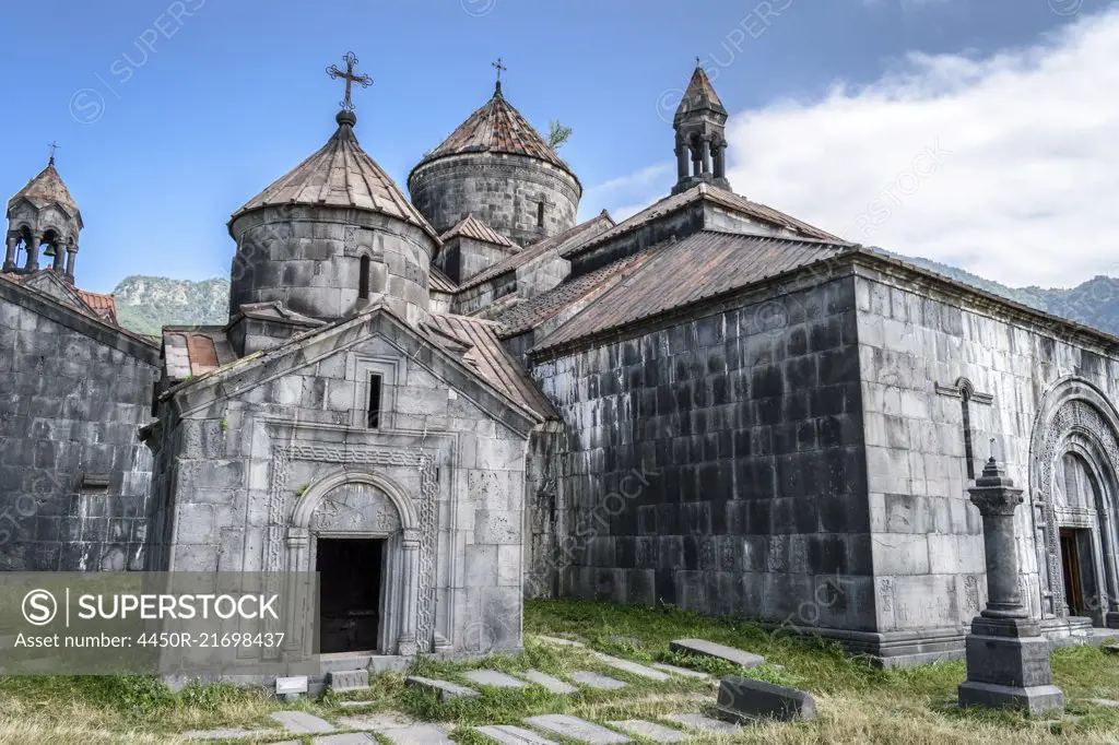 Exterior view of the medieval Haghpat Monastery, Haghpat, Armenia.