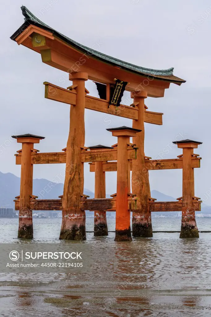 Itsukushima Shrine, a Shinto shrine on the island of Itsukushima, Miyajima, Japan.