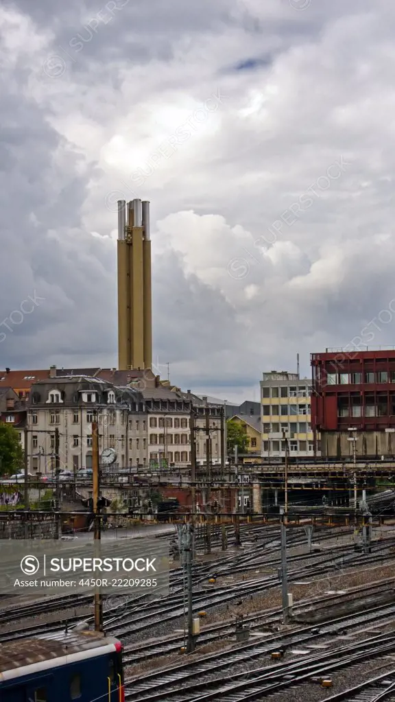 Smoke Stacks and Rail Yard