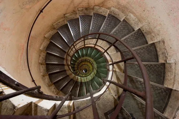 Spiral staircase in the Arc de Triomphe, Paris, France Paris, France