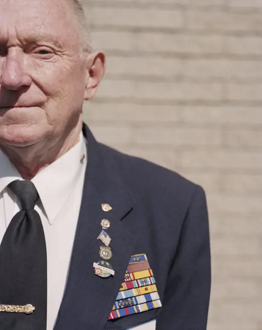 Portrait of elderly Korean War veteran