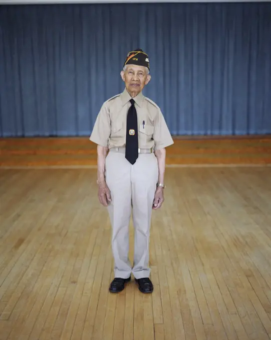 Portrait of elderly WWII veteran