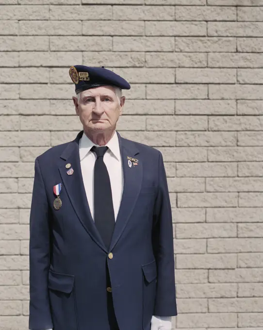 Portrait of elderly Korean War veteran