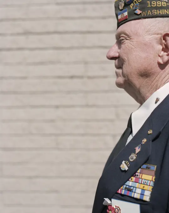 Portrait of elderly Korean War veteran