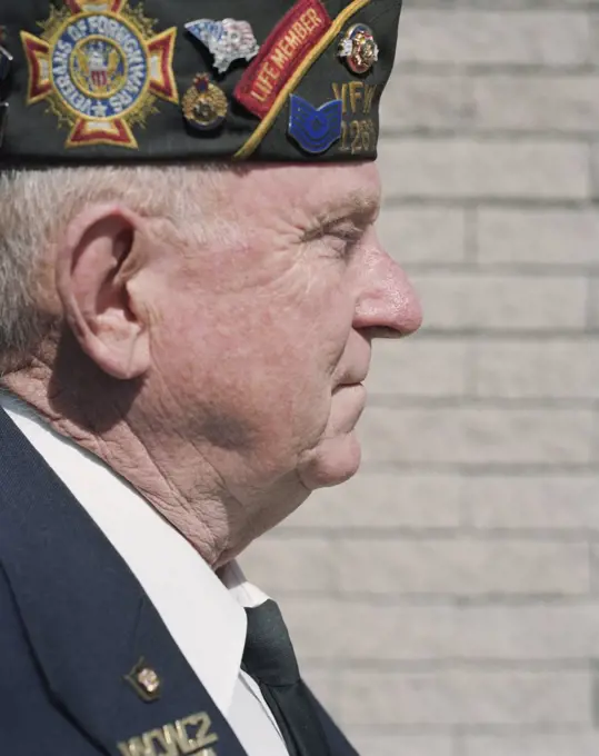 Portrait of elderly Korean War veteran