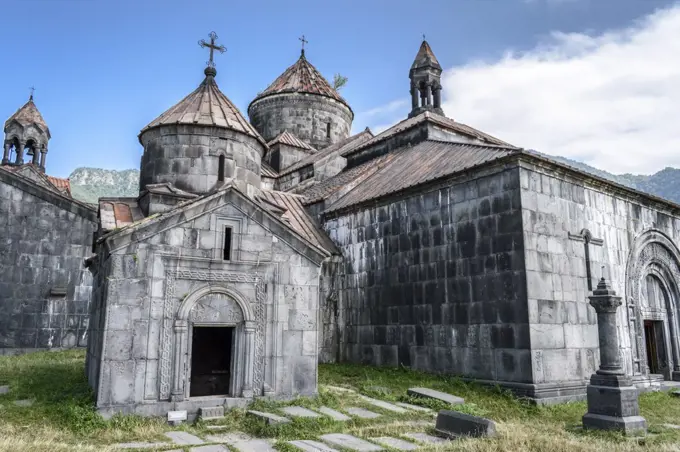 Exterior view of the medieval Haghpat Monastery, Haghpat, Armenia.