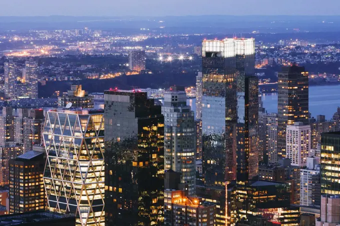 Manhattan Skyscrapers at Dusk