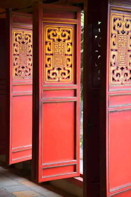 Doors at Ngoc Son Temple, Hanoi, Vietnam