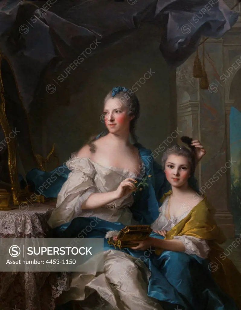 Jean Marc Nattier; French; Paris 1685-1766 Paris; Madame Marsollier and Her Daughter; 1749; Oil on canvas.