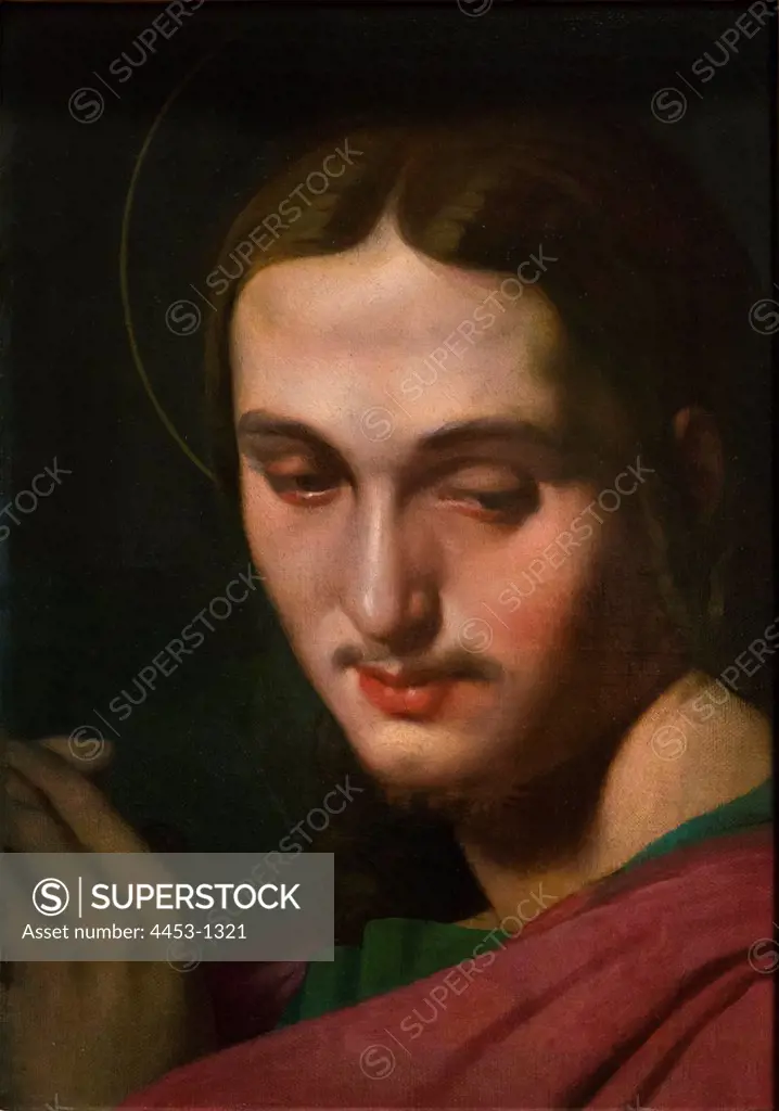 Jean-Auguste-Dominique Ingres; French; 1780-1867; Head of Saint John the Evangelist; Oil on canvas.