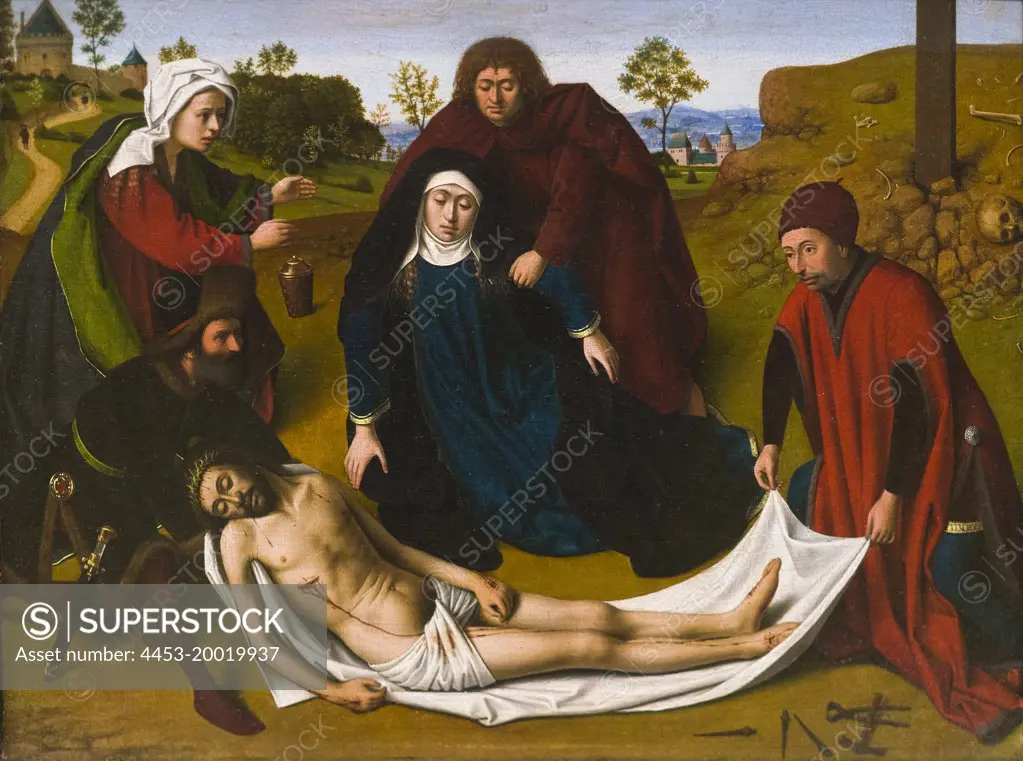 The Lamentation by Petrus Christus; Oil on wood; Circa 1450