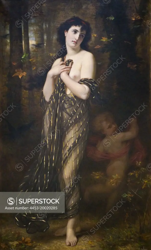 Falling Leaves by Hugues Merle (1823 - 1881); Allegory of Autonen; Oil on canvas; 1872