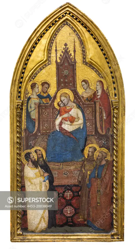 Mary and Child with Eight Saints. To 1340. (attributed to the Master of San Lucchese)