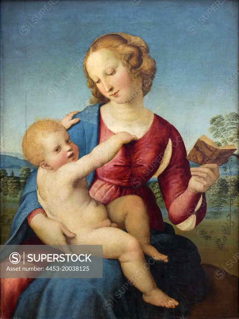 Mary with the child. (Madonna colonna). To 1508. (Raffaello Santi; called Raphael 1483 Urbino-1520 Rome)