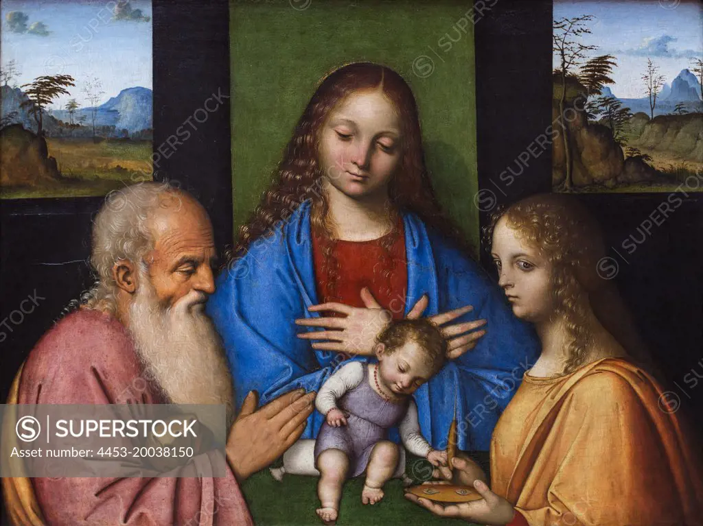 Mary with the Child and Saints. Joseph and lucia. C. 1500/05. (Giovanni Agostino da Lodi; in the late 15th century. And early 16th century. Active in Lombardy and Veneto)