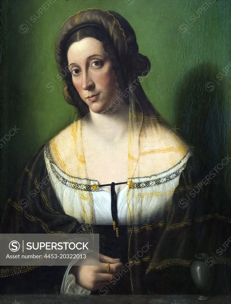 Portrait of a Lady as Mary Magdalene; 1520 Oil on cradled panel Bartolomeo Veneto Italian; Venetian; active by 1502; died 1546