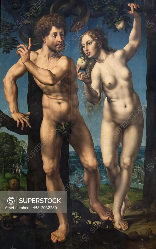 the sundenfall. (Adam and Eve) . 1525. (jan gossaert; 1478 maubeuge; ennega; -1532 breda)