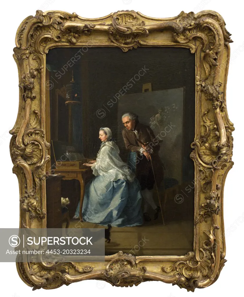 Self-portrait with his first wife at the clavichord 1756/57 Johann Heinrich Tischbein the Elder; German 1722 Haina - 1789 Kassel