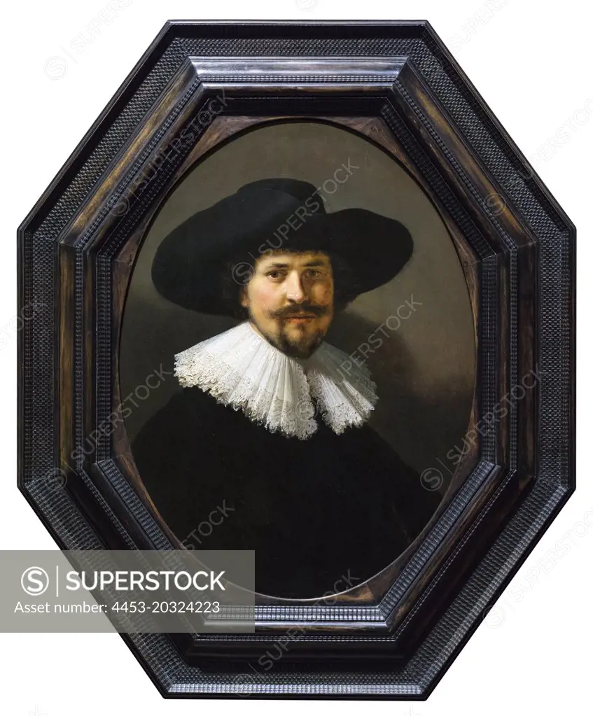 Portrait of a Man Wearing a Black Hat; 1634 Oil on panel Rembrandt Harmensz. van Rijn Dutch; 1606-1669