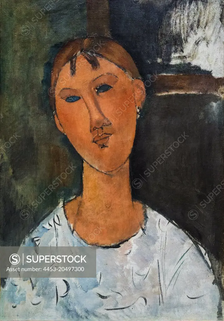 Girl in a White Blouse; about 1915; Oil on canvas Amedeo Modigliani; Italian; 1884-1920