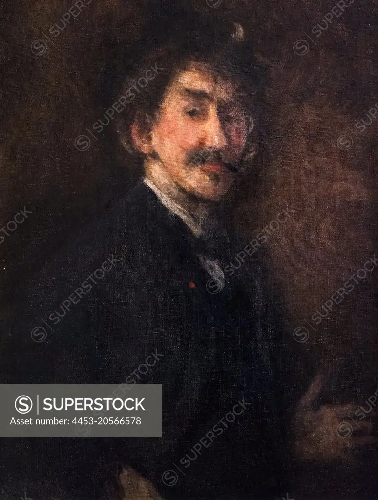 Brown and Gold Self Portrait; Oil on canvas; c. 1900 James Abbott McNeill Whistler; American; 1834 - 1903