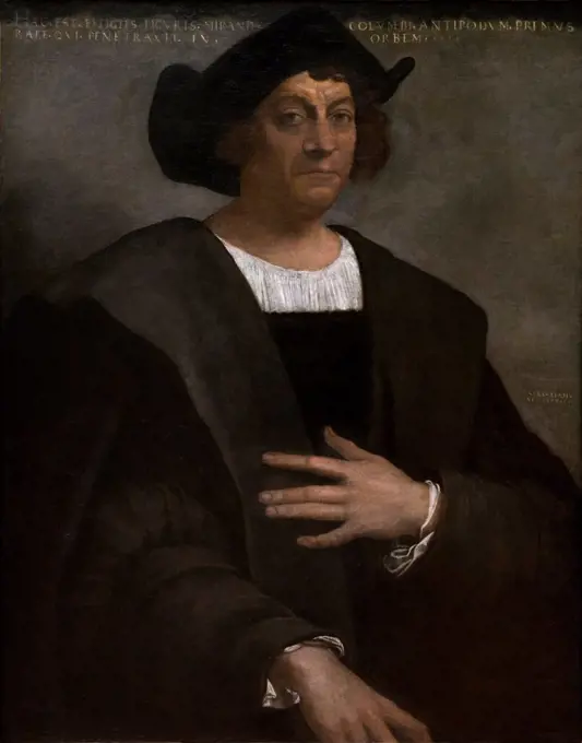 Sebastiano del Piombo (Sebastiano Luciani); Italian; Venice 1485-1547 Rome; Portrait of a Man; Said to be Christopher Colonebus (born about 1446; died 1506); Oil on canvas.