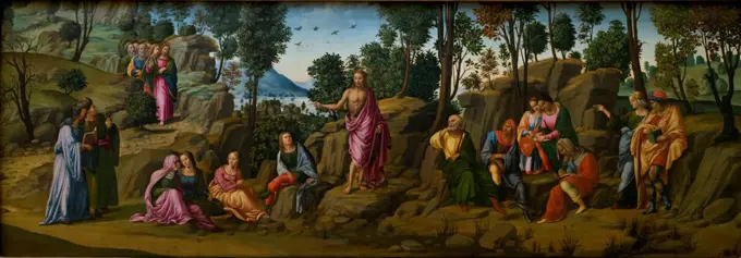 Saint John the Baptist Bearing Witness by Workshop of Francesco Granacci (Villamagna 1469-1543 Florence) Oil and gold on wood.