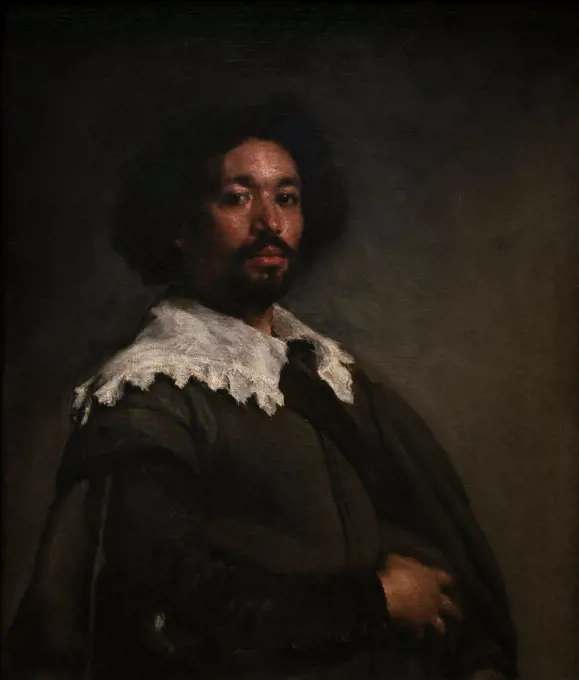 Juan de Pareja (1610 - 1670) ; Velazquez's slave of Moorish descent by Diego Rodriguez de Silva y Velazquez known as Velazquez (Seville 1599-1660 Madrid) Oil on canvas.