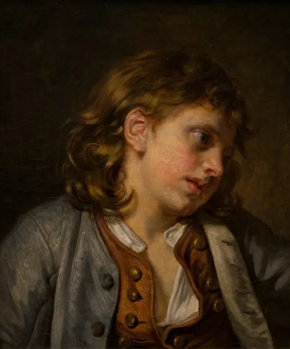 Jean Baptiste Greuze; French; Tournus 1725-1805 Paris; Head of a Young Boy; 1763; Oil on canvas.